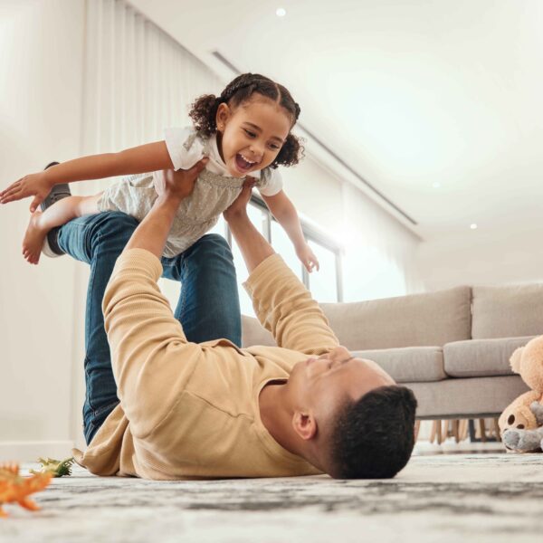 family enjoying air in home